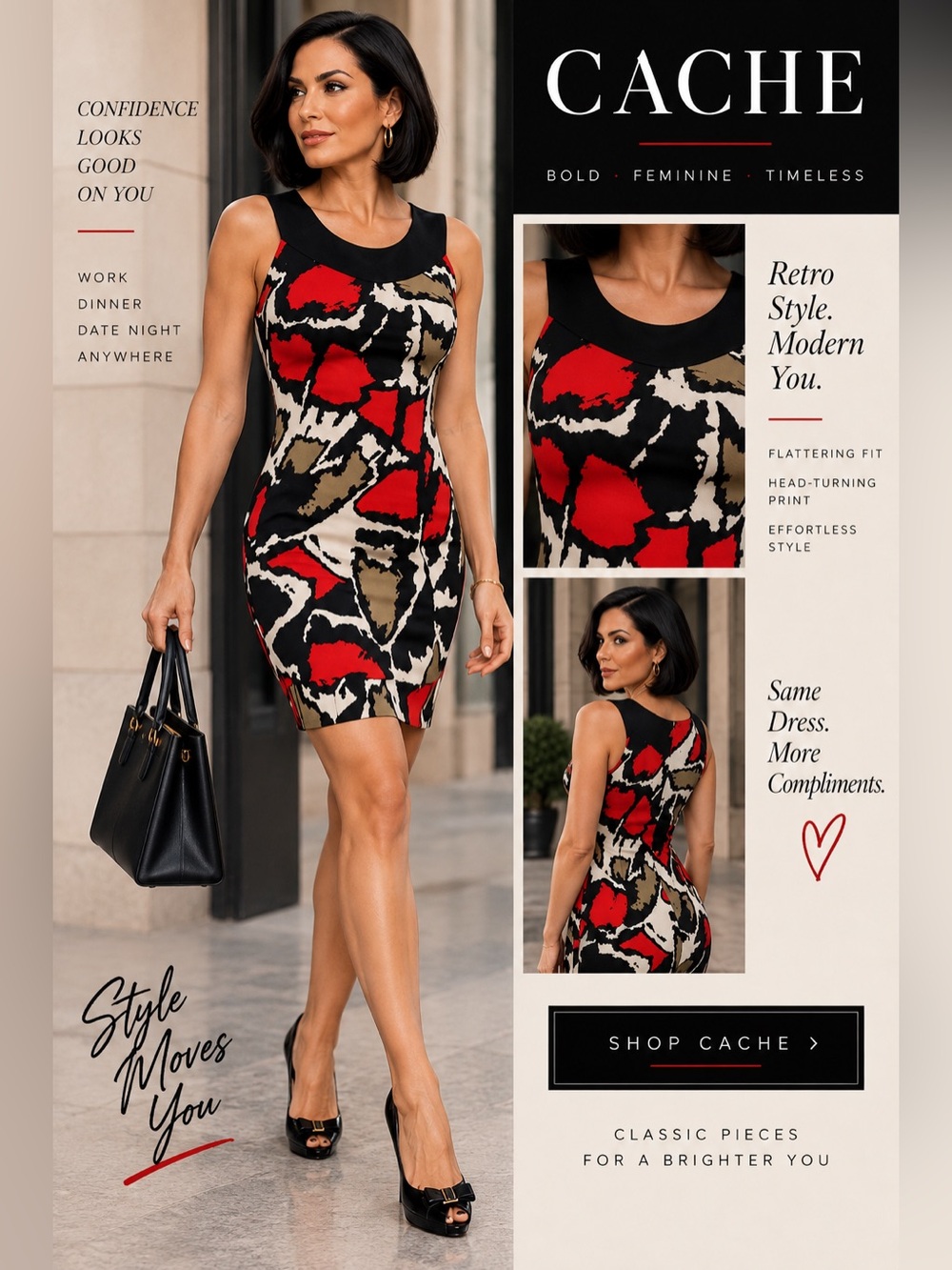 1034 Cache Sexy Dress Retro